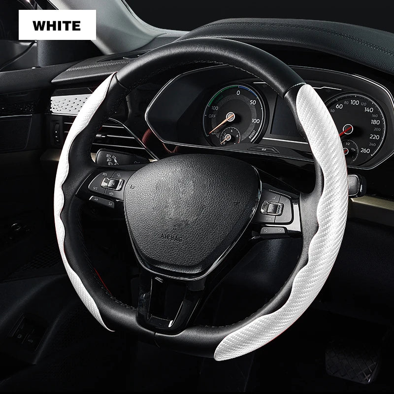 Non-Slip Carbon Fiber Car Steering Cover