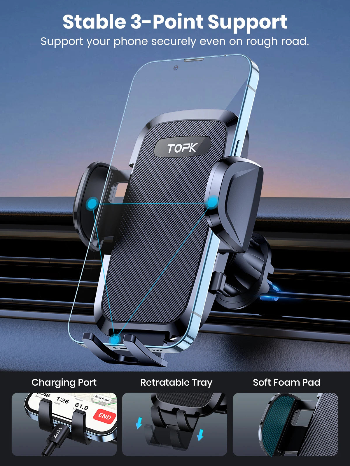 TOPK D36-G Universal Car Phone Holder